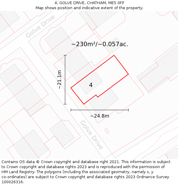 4, GOLVE DRIVE, CHATHAM, ME5 0FP: Plot and title map