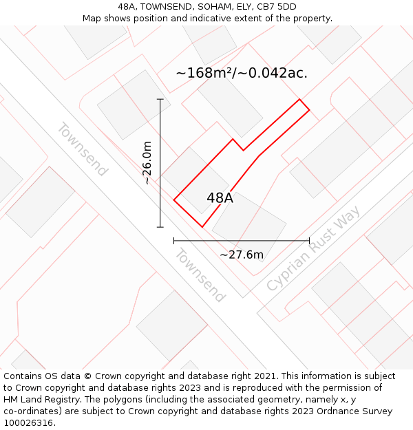 48A, TOWNSEND, SOHAM, ELY, CB7 5DD: Plot and title map