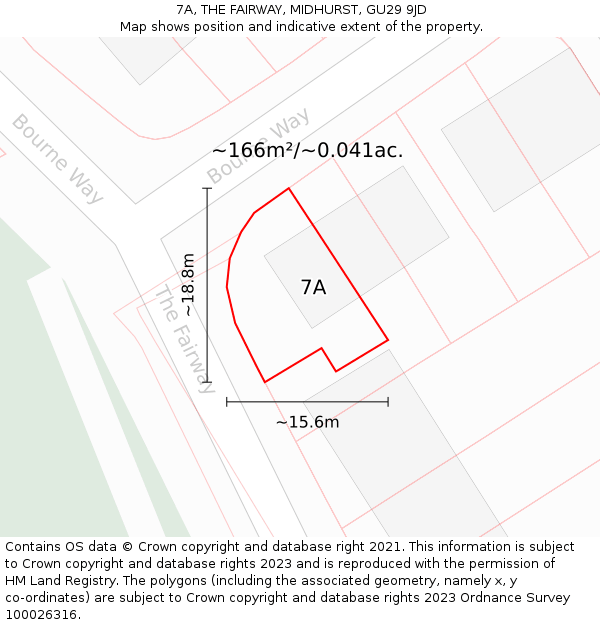 7A, THE FAIRWAY, MIDHURST, GU29 9JD: Plot and title map