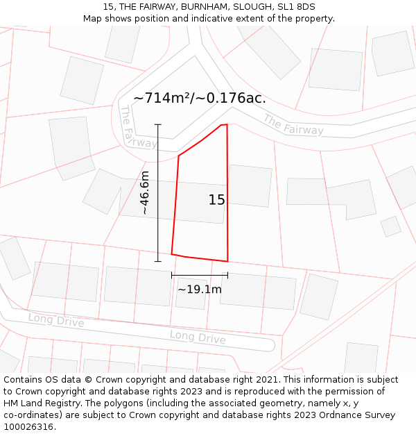 15, THE FAIRWAY, BURNHAM, SLOUGH, SL1 8DS: Plot and title map