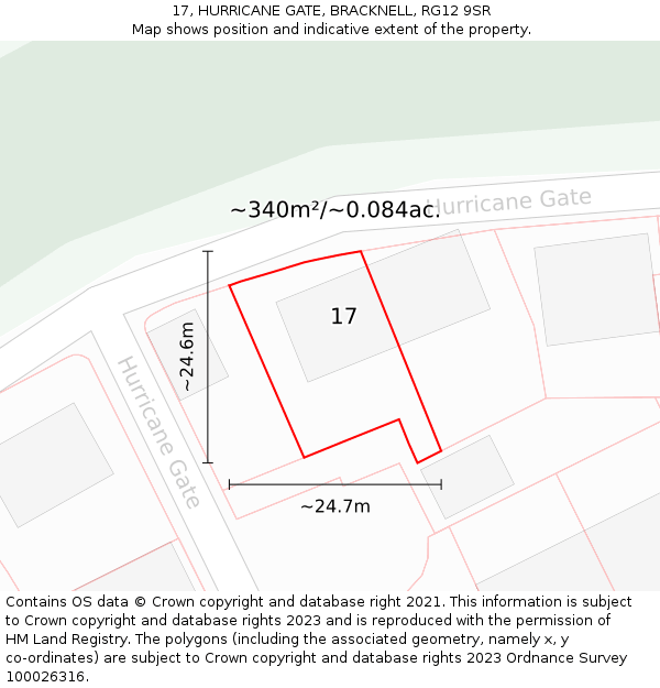 17, HURRICANE GATE, BRACKNELL, RG12 9SR: Plot and title map