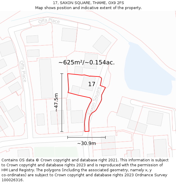 17, SAXON SQUARE, THAME, OX9 2FS: Plot and title map