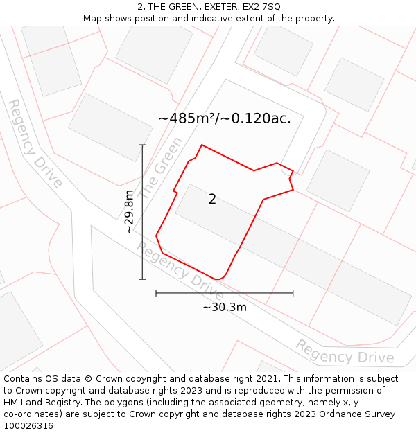 2, THE GREEN, EXETER, EX2 7SQ: Plot and title map