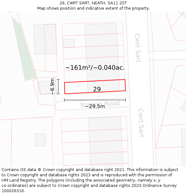 29, CWRT SART, NEATH, SA11 2ST: Plot and title map