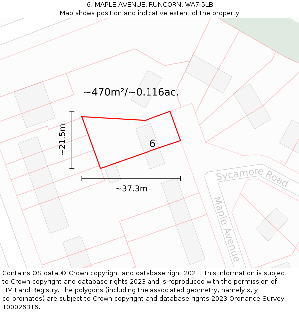 6, MAPLE AVENUE, RUNCORN, WA7 5LB: Plot and title map