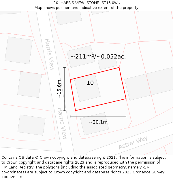 10, HARRIS VIEW, STONE, ST15 0WU: Plot and title map
