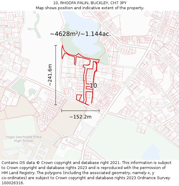 10, RHODFA PALIN, BUCKLEY, CH7 3PY: Plot and title map