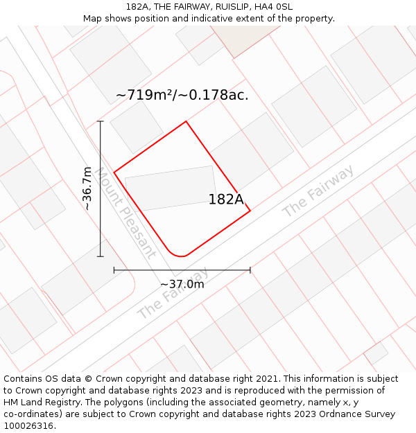 182A, THE FAIRWAY, RUISLIP, HA4 0SL: Plot and title map