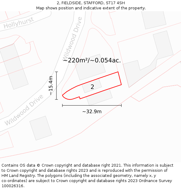 2, FIELDSIDE, STAFFORD, ST17 4SH: Plot and title map