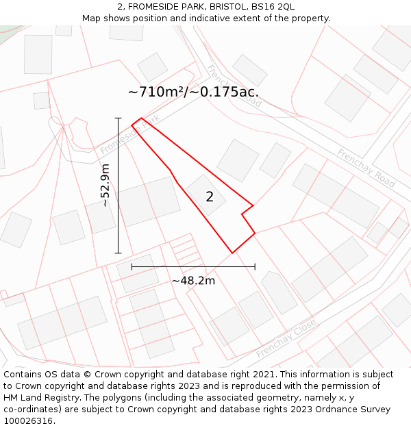 2, FROMESIDE PARK, BRISTOL, BS16 2QL: Plot and title map