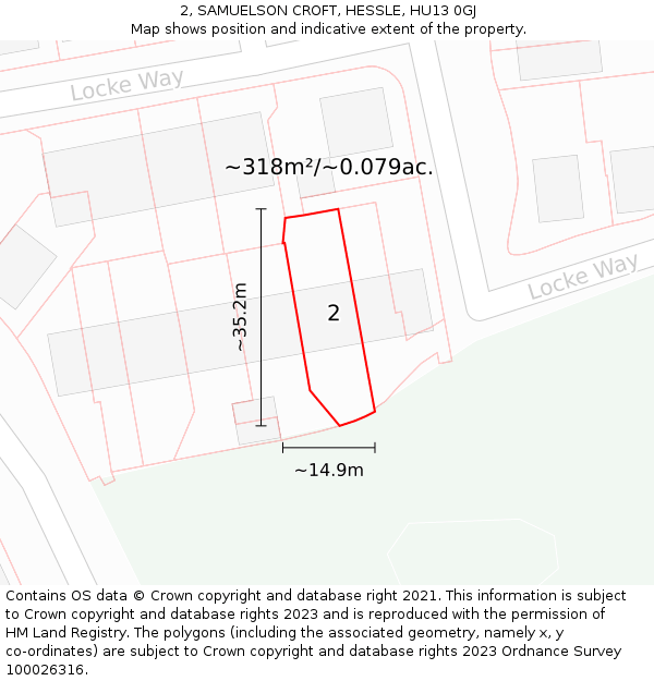 2, SAMUELSON CROFT, HESSLE, HU13 0GJ: Plot and title map