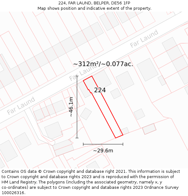 224, FAR LAUND, BELPER, DE56 1FP: Plot and title map
