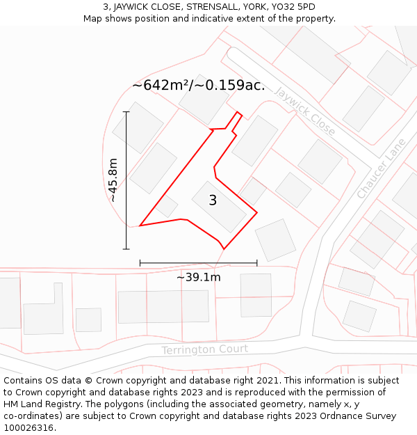 3, JAYWICK CLOSE, STRENSALL, YORK, YO32 5PD: Plot and title map