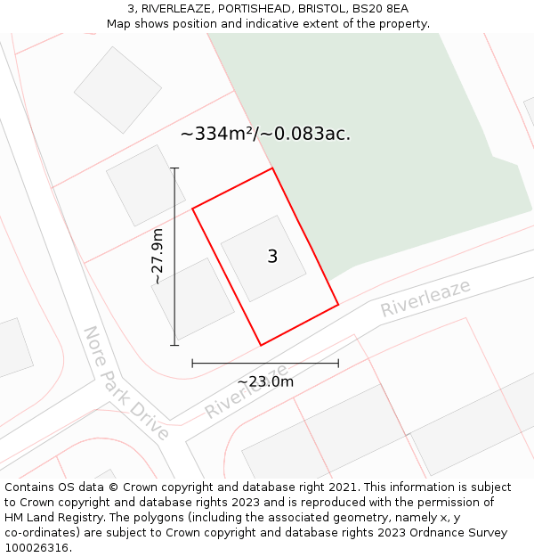3, RIVERLEAZE, PORTISHEAD, BRISTOL, BS20 8EA: Plot and title map