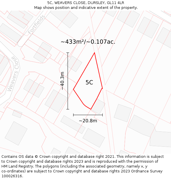 5C, WEAVERS CLOSE, DURSLEY, GL11 4LR: Plot and title map