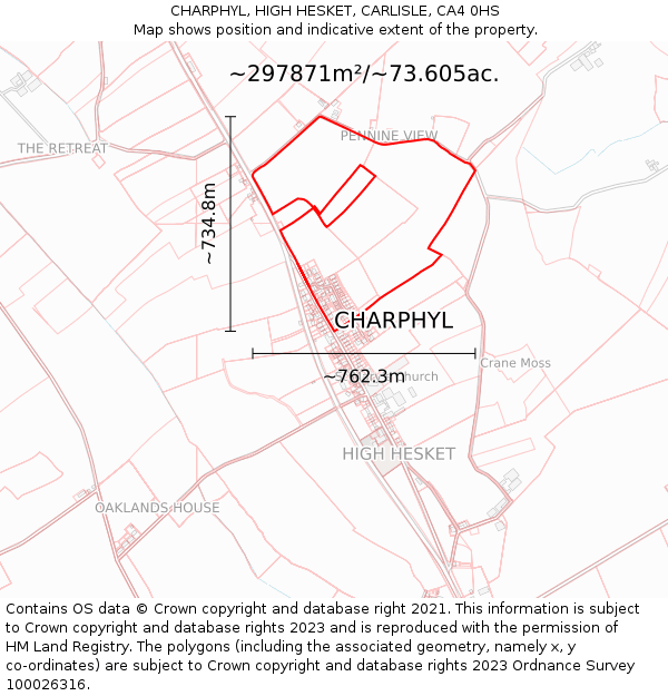 CHARPHYL, HIGH HESKET, CARLISLE, CA4 0HS: Plot and title map
