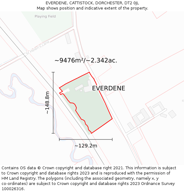 EVERDENE, CATTISTOCK, DORCHESTER, DT2 0JL: Plot and title map