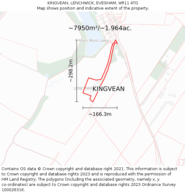 KINGVEAN, LENCHWICK, EVESHAM, WR11 4TG: Plot and title map