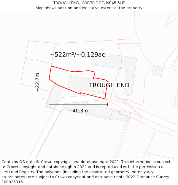 TROUGH END, CORBRIDGE, NE45 5HF: Plot and title map