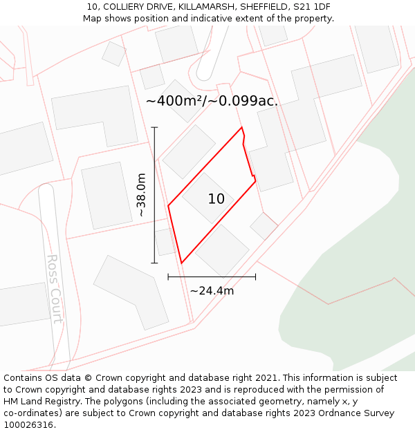 10, COLLIERY DRIVE, KILLAMARSH, SHEFFIELD, S21 1DF: Plot and title map