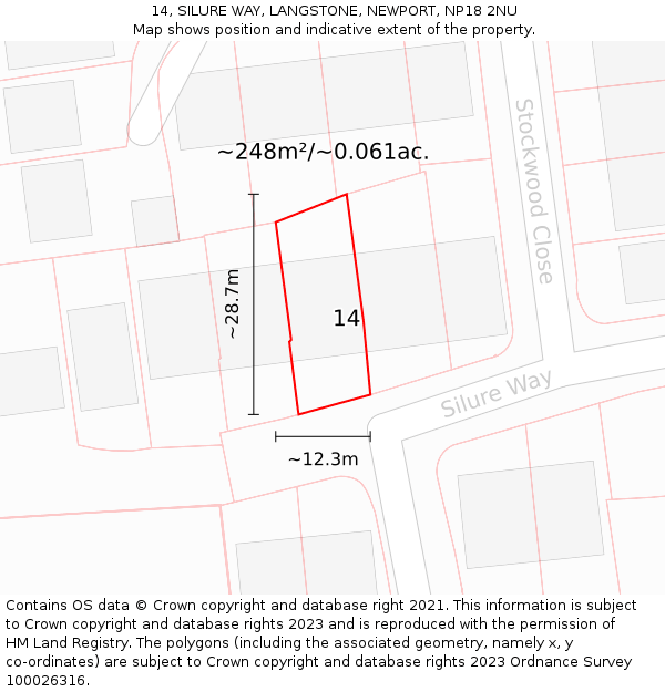 14, SILURE WAY, LANGSTONE, NEWPORT, NP18 2NU: Plot and title map