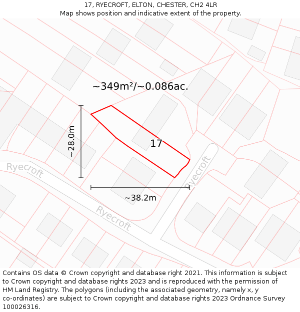 17, RYECROFT, ELTON, CHESTER, CH2 4LR: Plot and title map