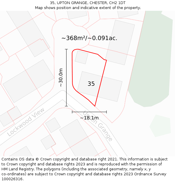 35, UPTON GRANGE, CHESTER, CH2 1DT: Plot and title map