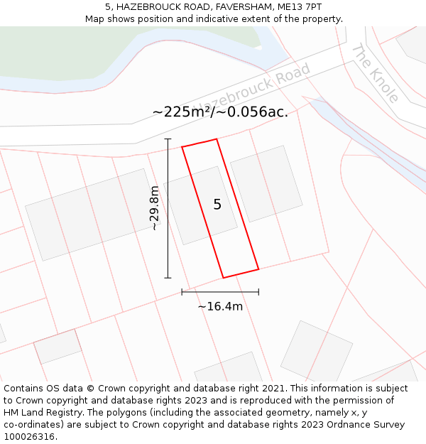 5, HAZEBROUCK ROAD, FAVERSHAM, ME13 7PT: Plot and title map