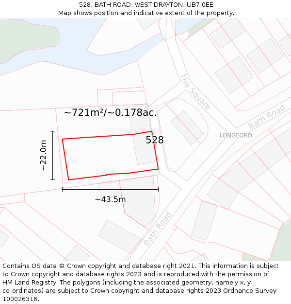 528, BATH ROAD, WEST DRAYTON, UB7 0EE: Plot and title map