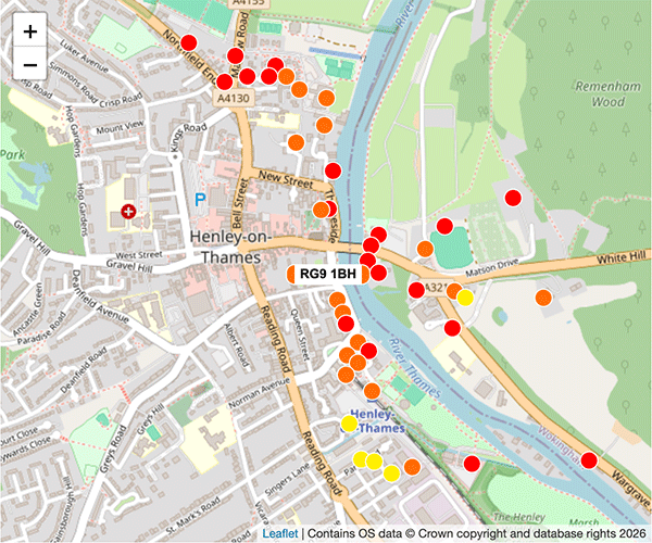 Henley-on-Thames flood map