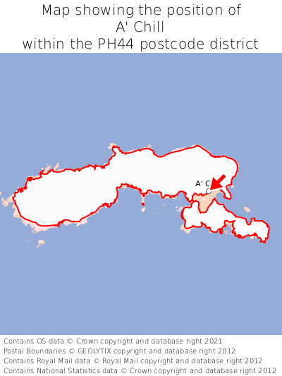 Map showing location of A' Chill within PH44