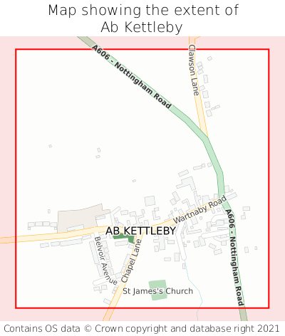 Map showing extent of Ab Kettleby as bounding box