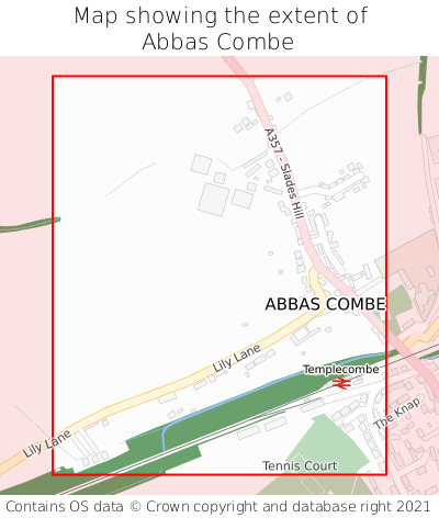 Map showing extent of Abbas Combe as bounding box