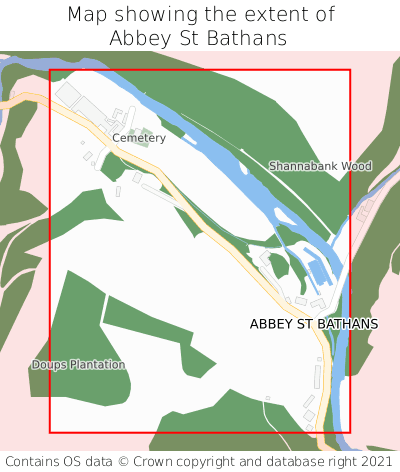 Map showing extent of Abbey St Bathans as bounding box