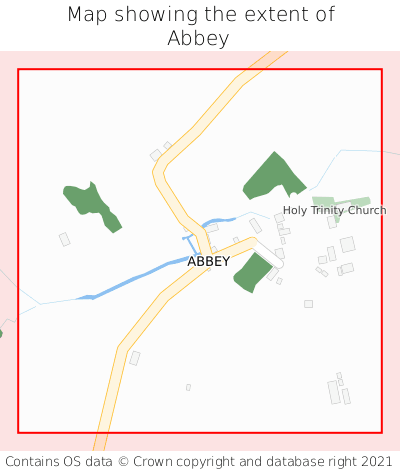 Map showing extent of Abbey as bounding box