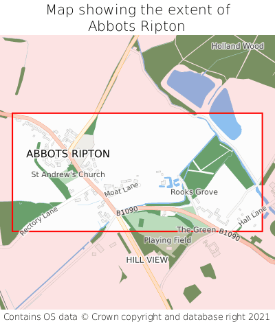Map showing extent of Abbots Ripton as bounding box