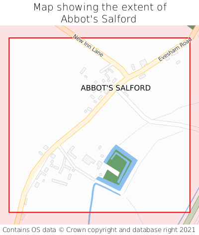 Map showing extent of Abbot's Salford as bounding box