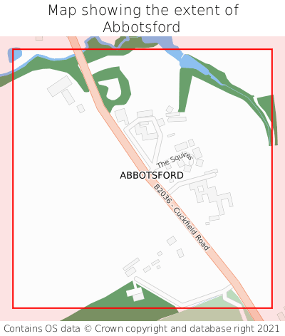 Map showing extent of Abbotsford as bounding box