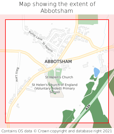 Map showing extent of Abbotsham as bounding box