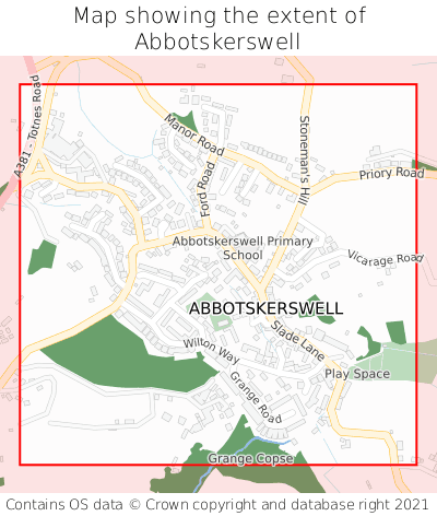 Map showing extent of Abbotskerswell as bounding box