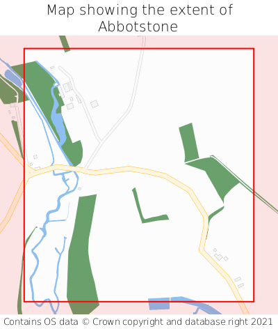 Map showing extent of Abbotstone as bounding box