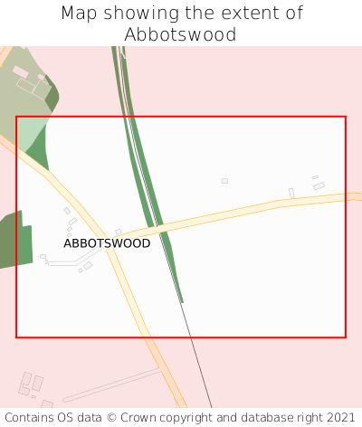Map showing extent of Abbotswood as bounding box
