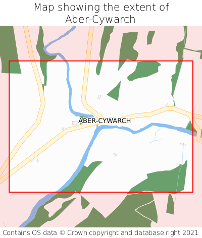 Map showing extent of Aber-Cywarch as bounding box