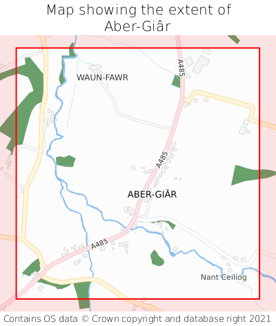 Map showing extent of Aber-Giâr as bounding box