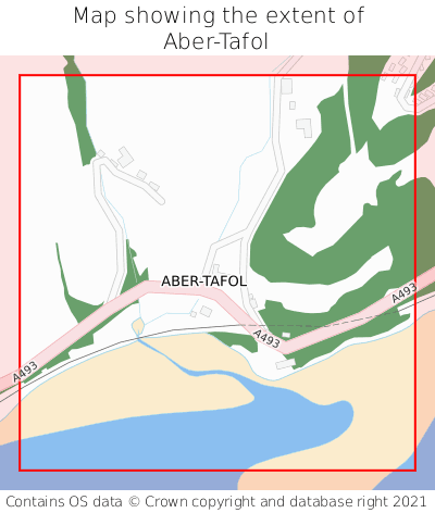 Map showing extent of Aber-Tafol as bounding box