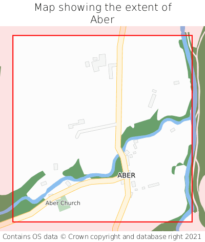 Map showing extent of Aber as bounding box