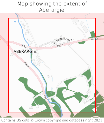 Map showing extent of Aberargie as bounding box