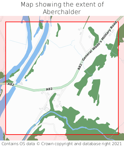 Map showing extent of Aberchalder as bounding box