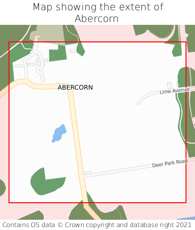 Map showing extent of Abercorn as bounding box
