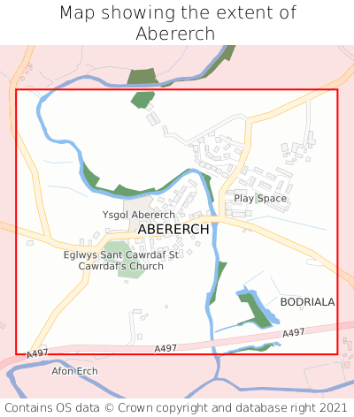 Map showing extent of Abererch as bounding box